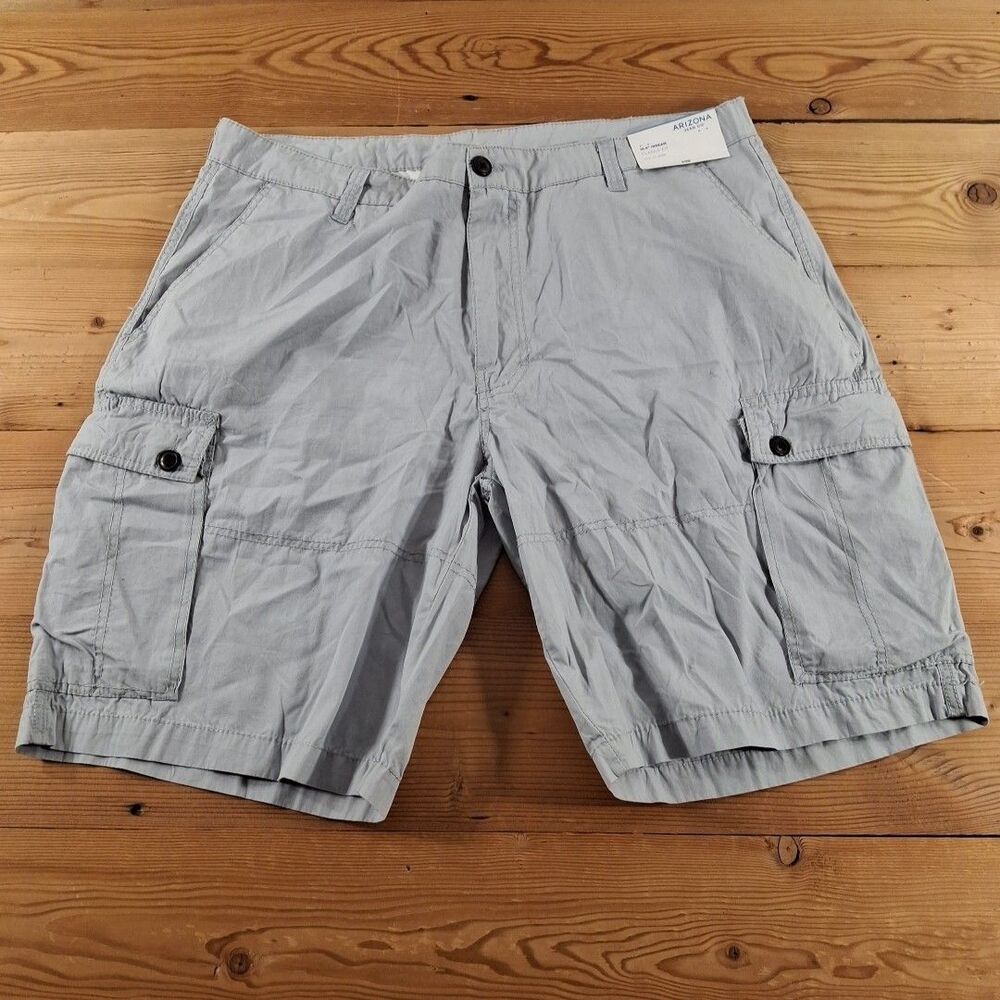 Arizona 40x10 Cargo Shorts  V lassic Fit Mens Gray New